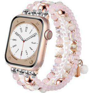 NEW Pink Beaded Apple Watch Band
